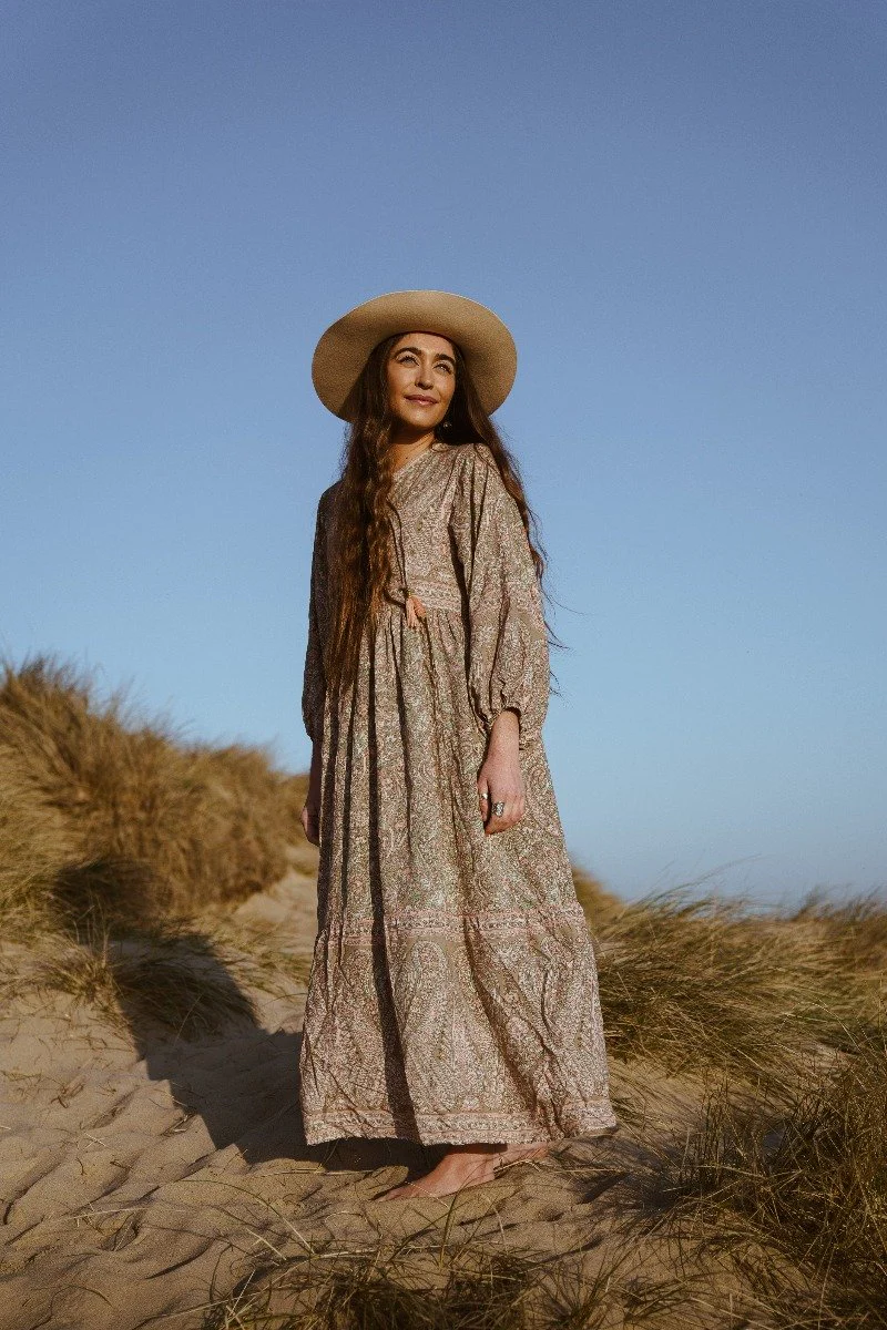 Florence Maxi Dress in Sage & Blush Paisley Floral