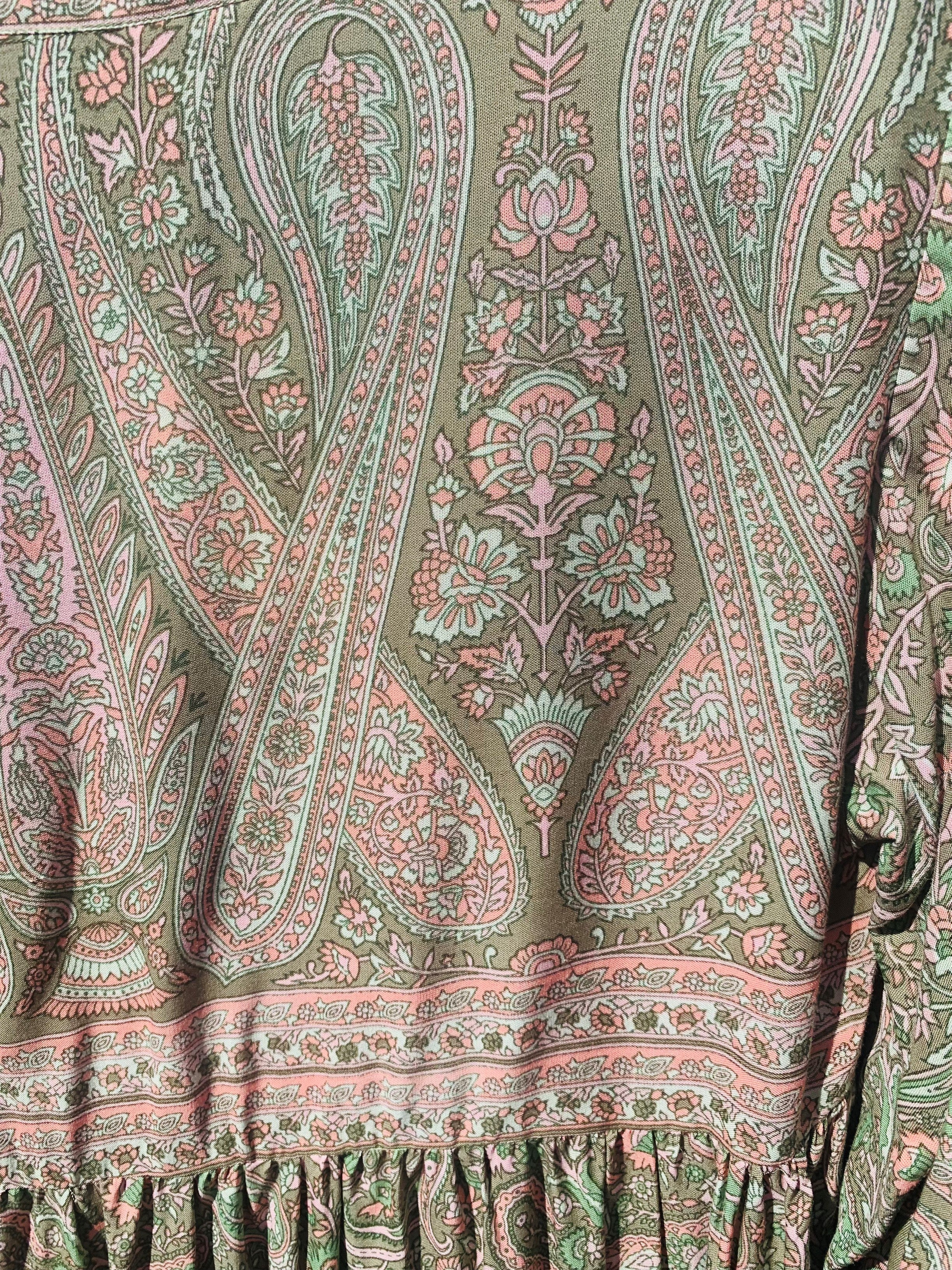 Florence Smock Top in Sage & Blush Paisley Floral - Image 5
