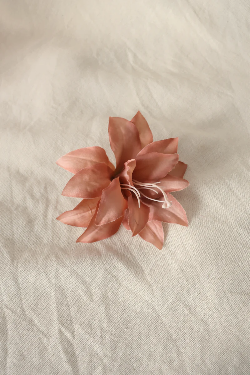 Apricot Lily Flower Barrette - Image 2