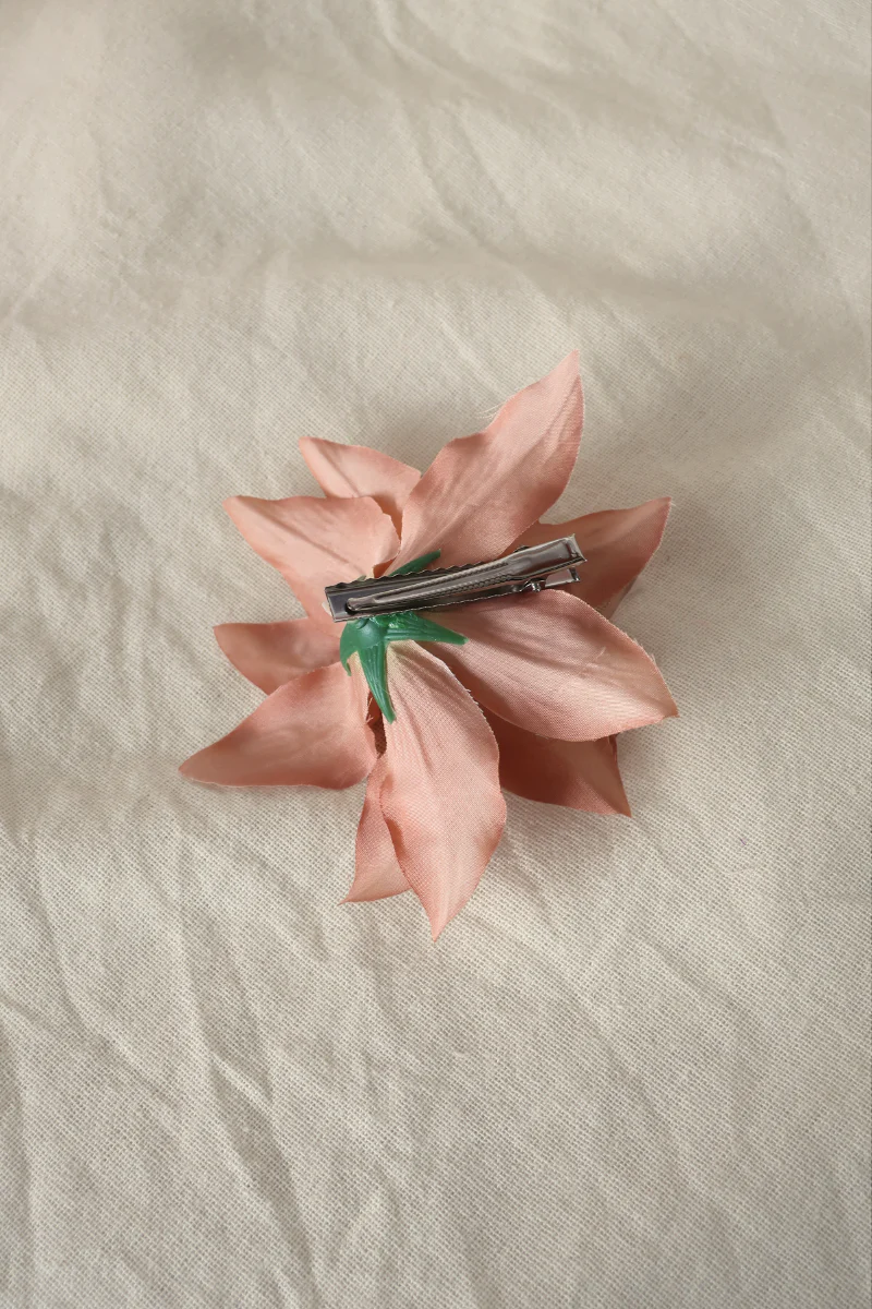 Apricot Lily Flower Barrette - Image 3