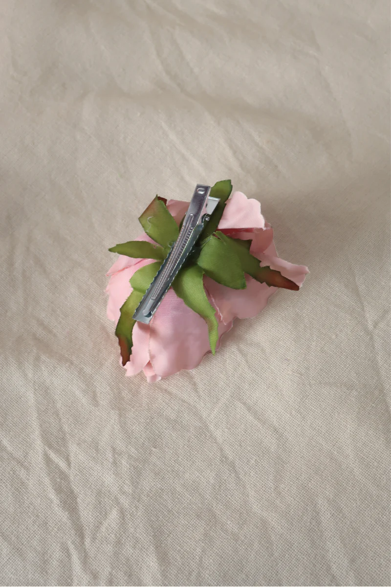Ballet Slipper Pink Flower Barrette - Image 2