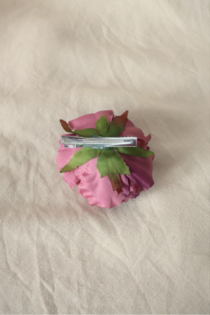Plum Mauve Flower Barrette - Image 2