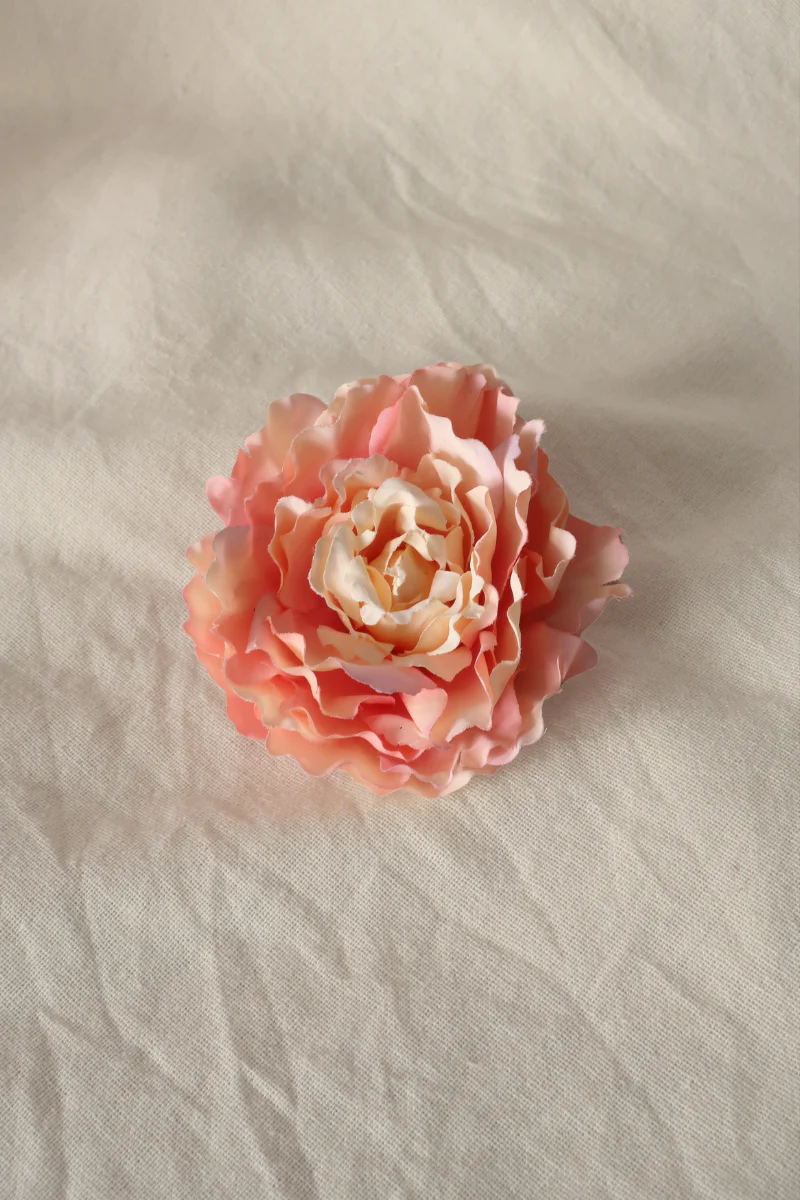 Vintage Peach Flower Barrette