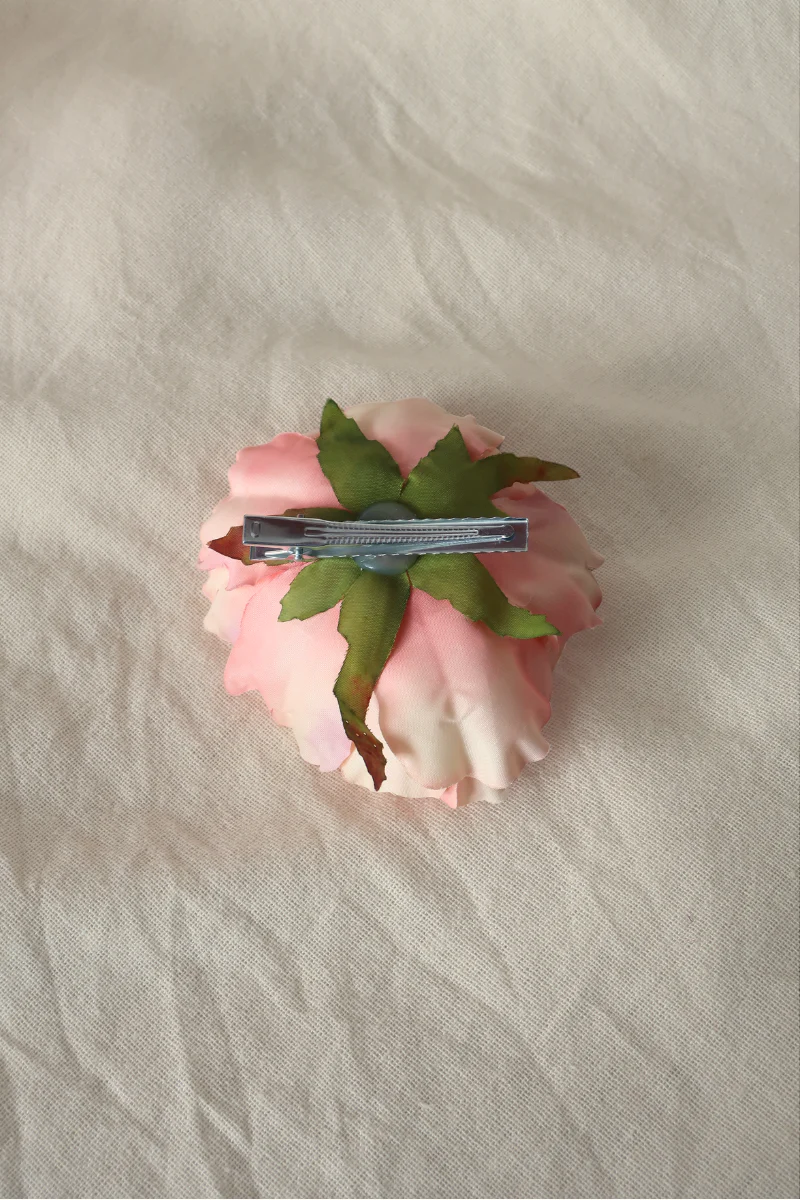 Vintage Peach Flower Barrette - Image 2