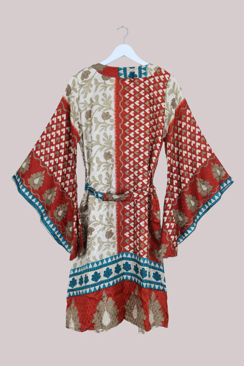 Gemini Kimono in Rust Red Hearts - Size M - Image 3