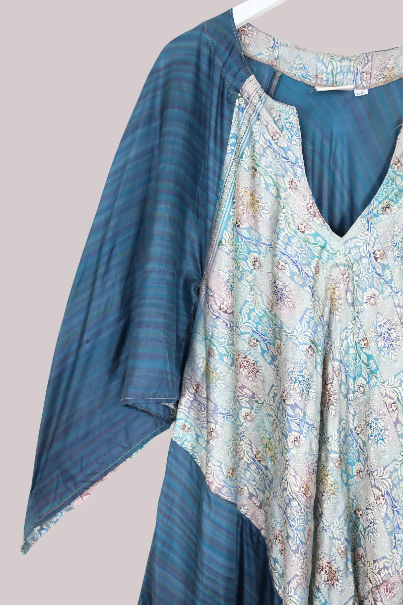 Goddess Pure Silk Dress - Silver Moon Blue - Size M/L - Image 2