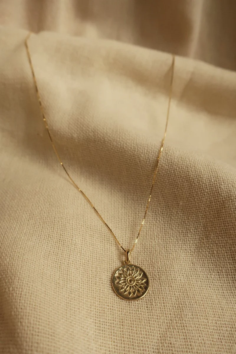Gold Marigold Charm Necklace
