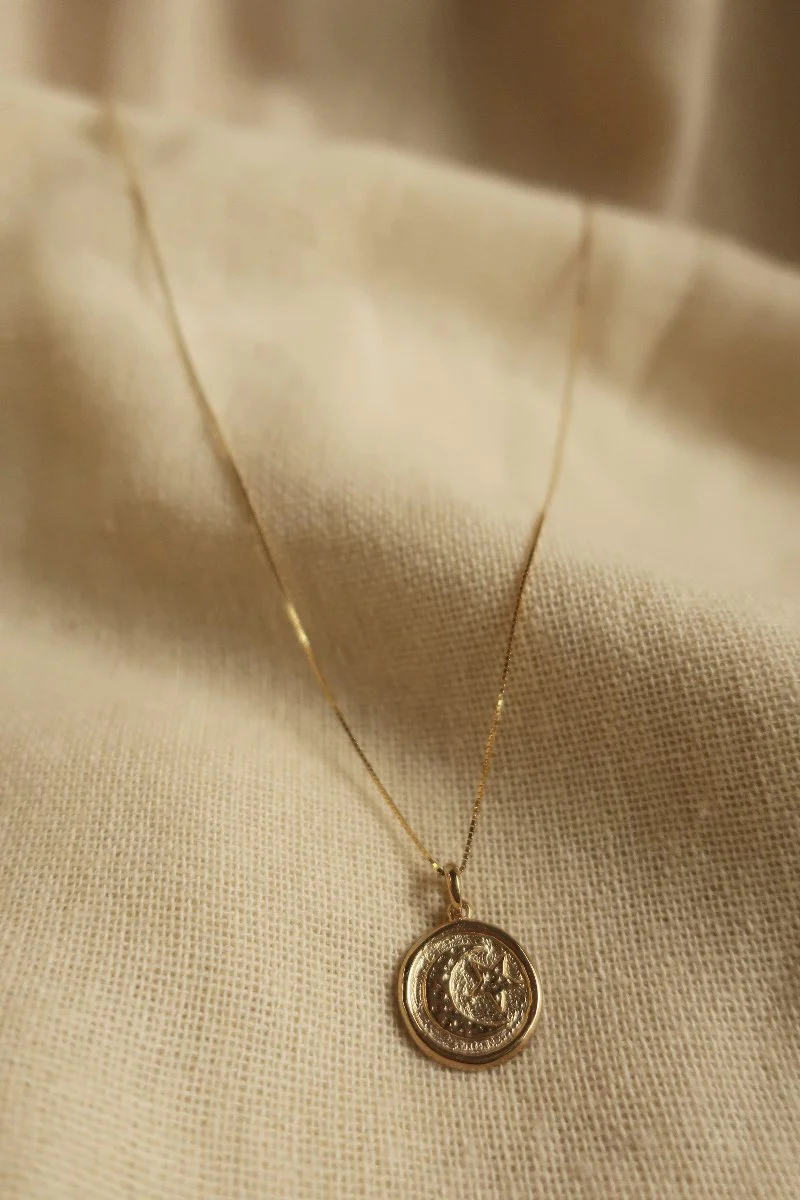 Gold Moon & Stars Charm Necklace