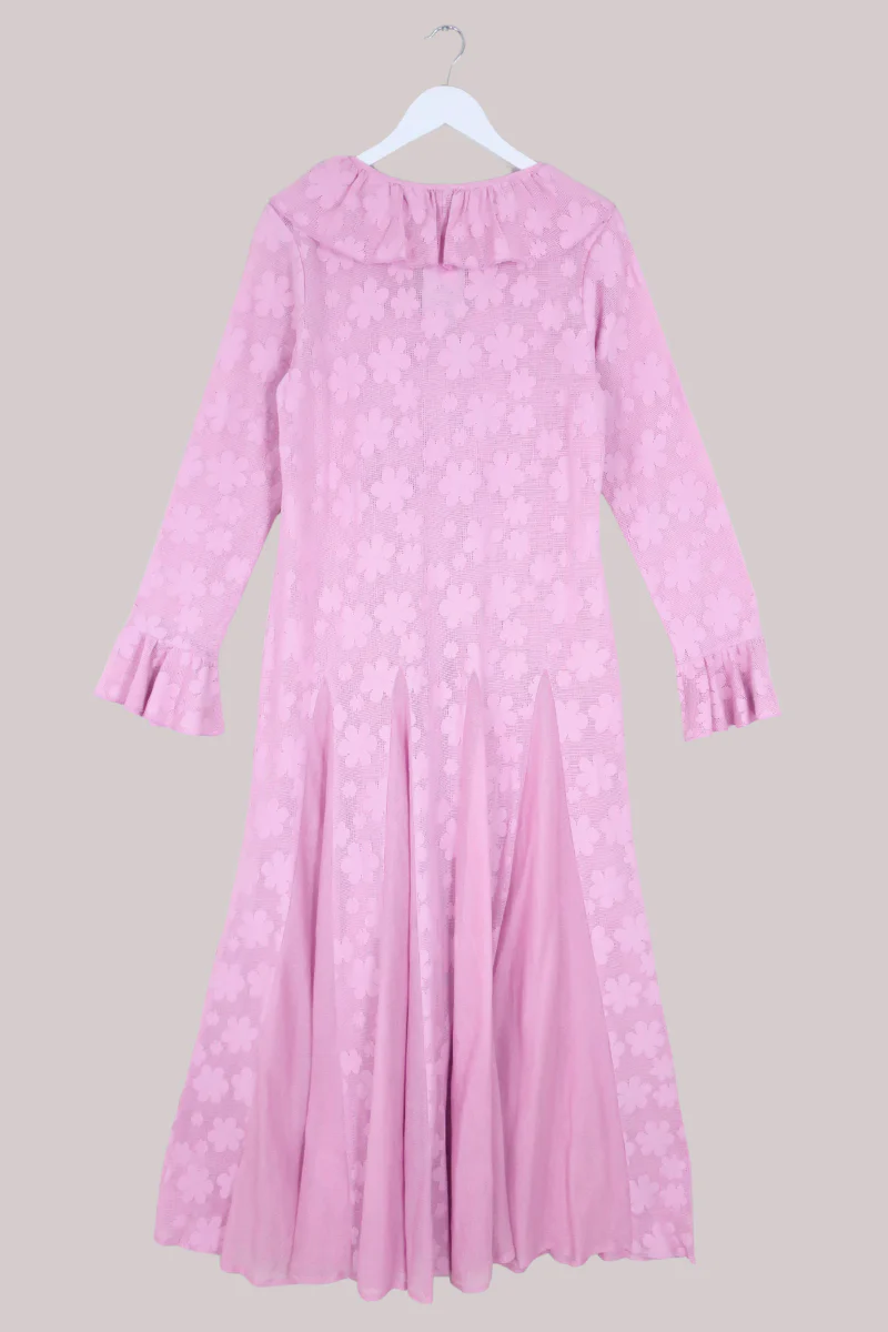 Harriet Lace Robe Dress in Fantasy Pink Daisies - Image 5