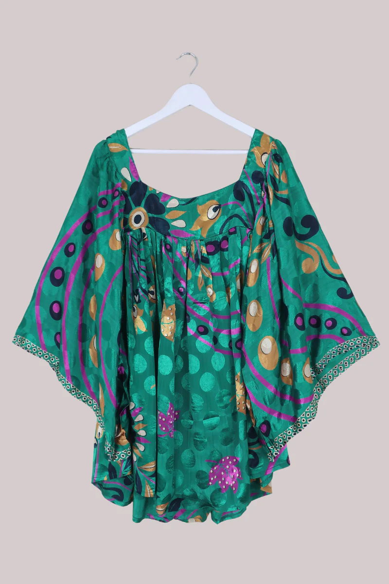 Honey Top in Emerald Rainforest Florals - Free Size - Image 3