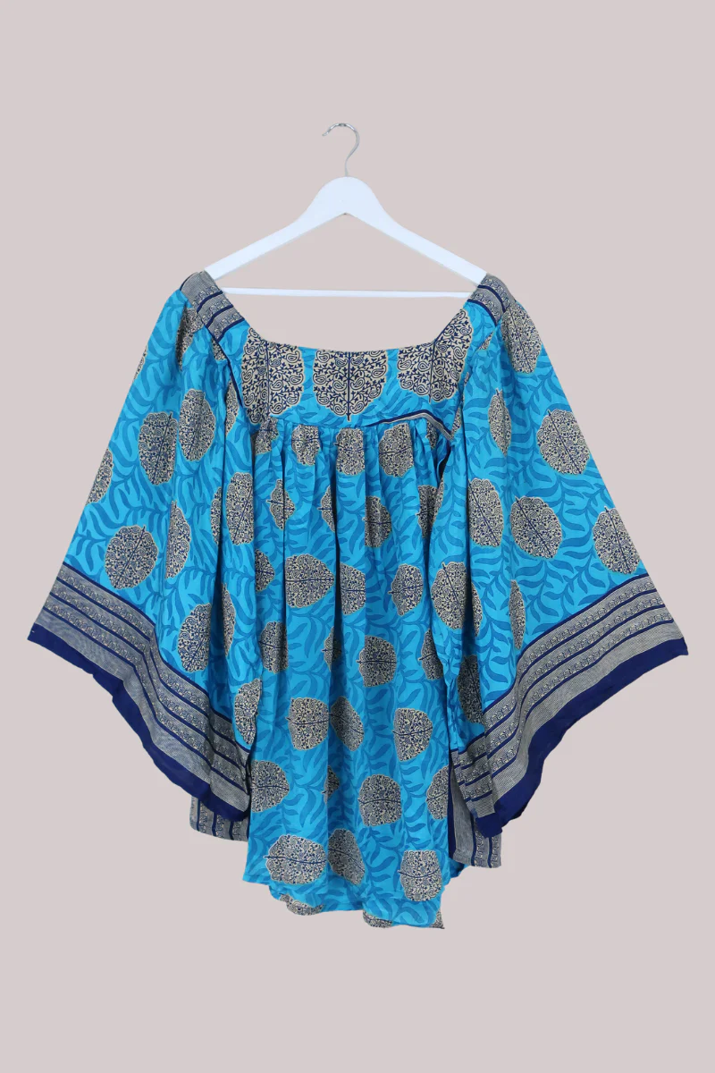 Honey Top in Ocean Blue Vines - Free Size - Image 3