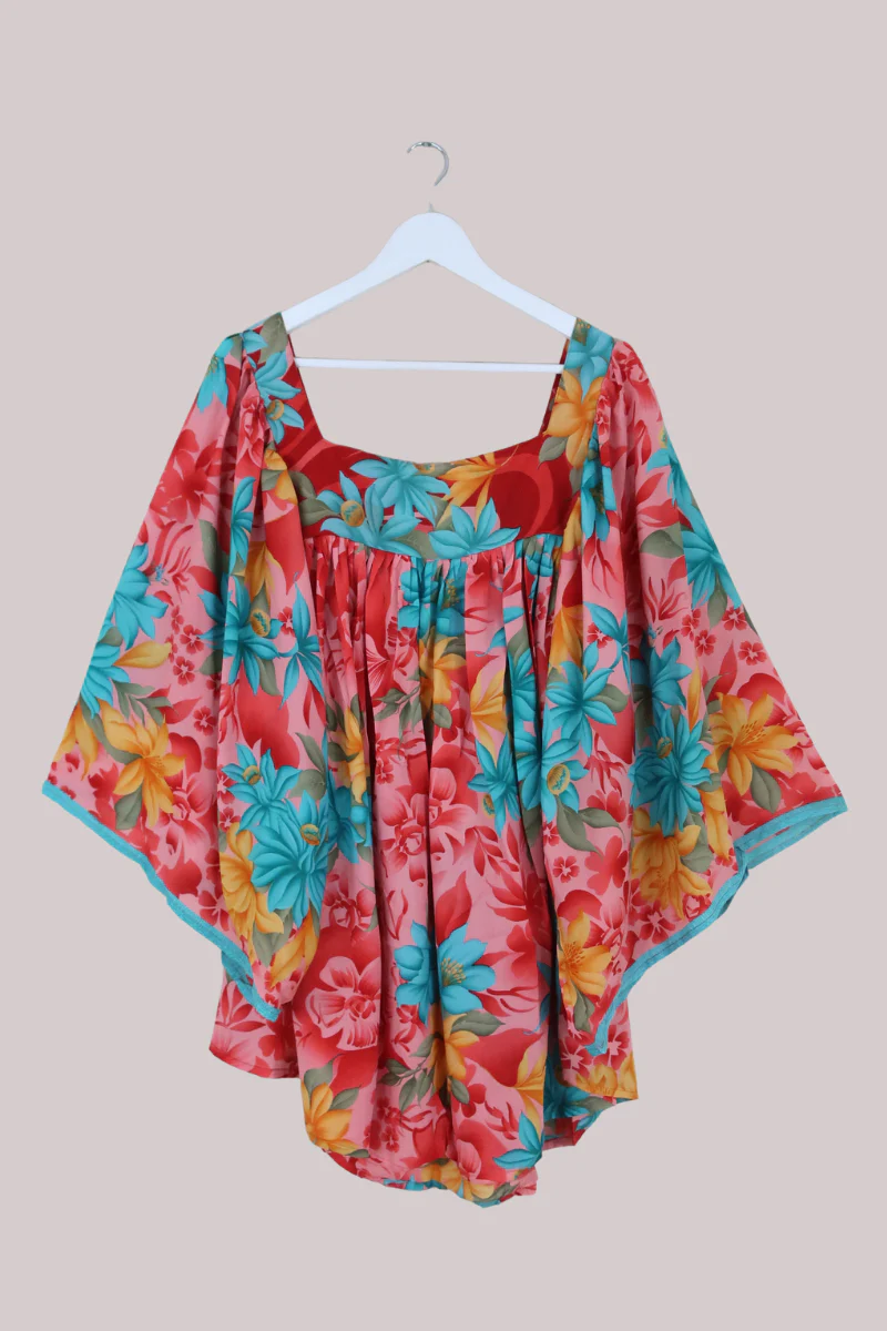 Honey Top in Tropical Coral Florals - Free Size - Image 3