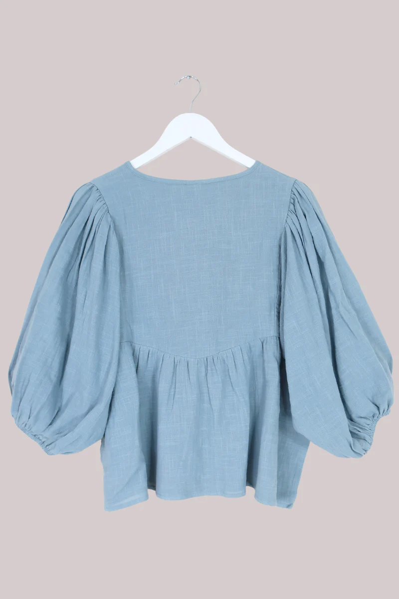 Iris Folk Top in Quill Blue - Image 5