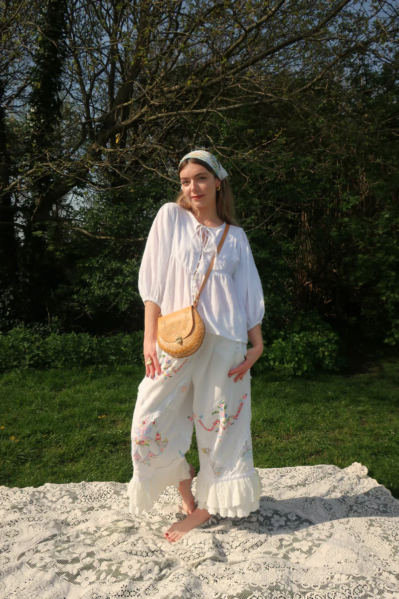 Iris Folk Top in Salt White - Image 3