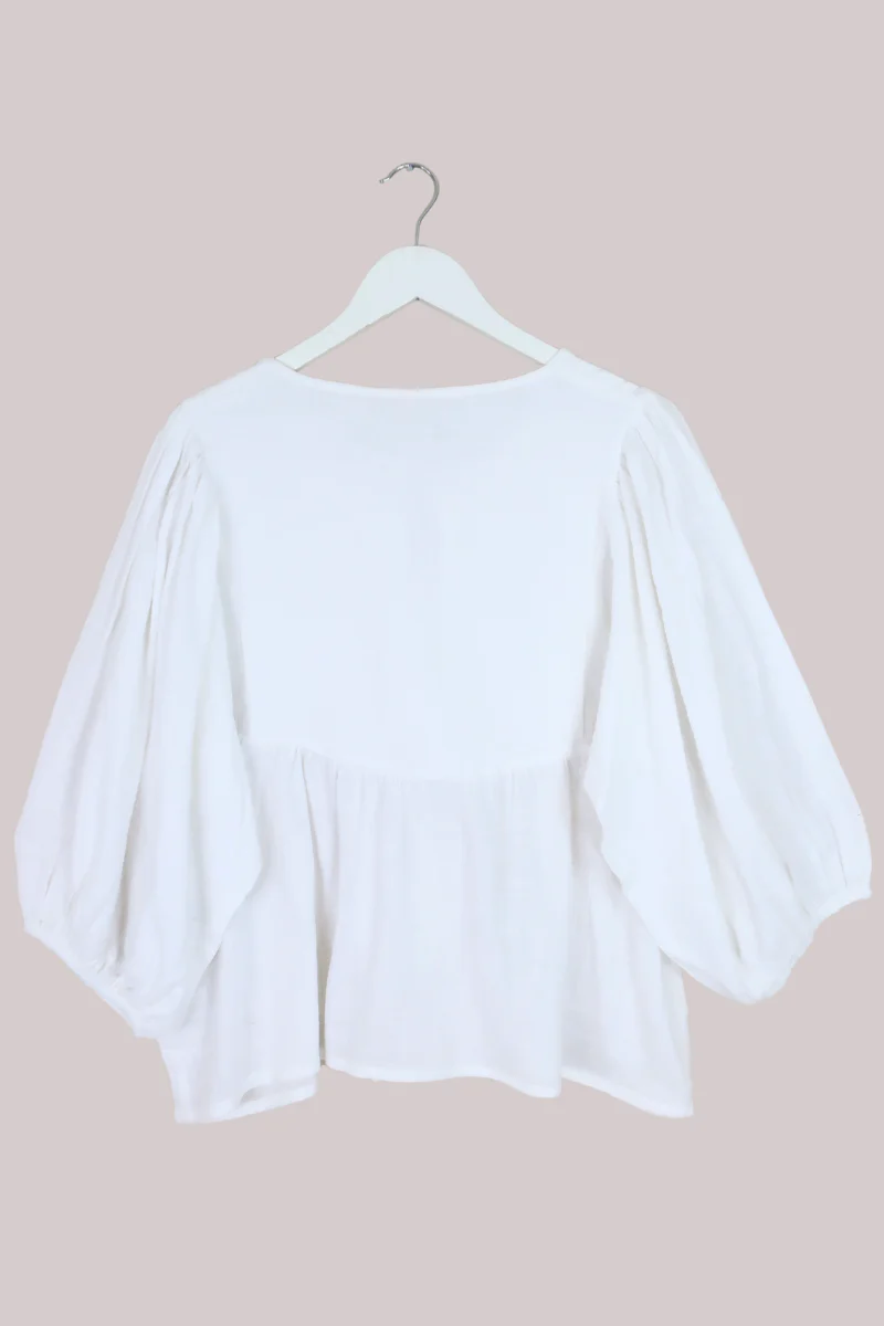 Iris Folk Top in Salt White - Image 6