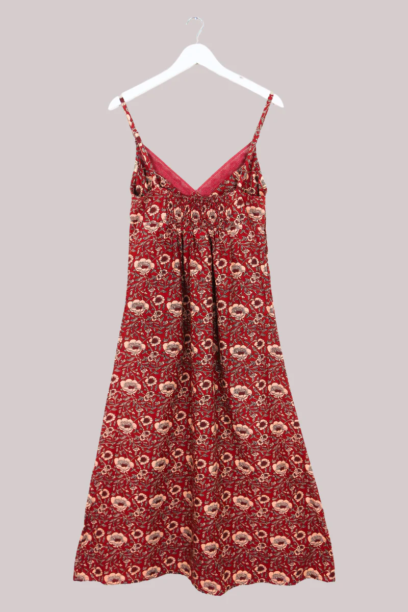 Isobel Maxi Dress in Poppy Red Block Print Floral - Image 6