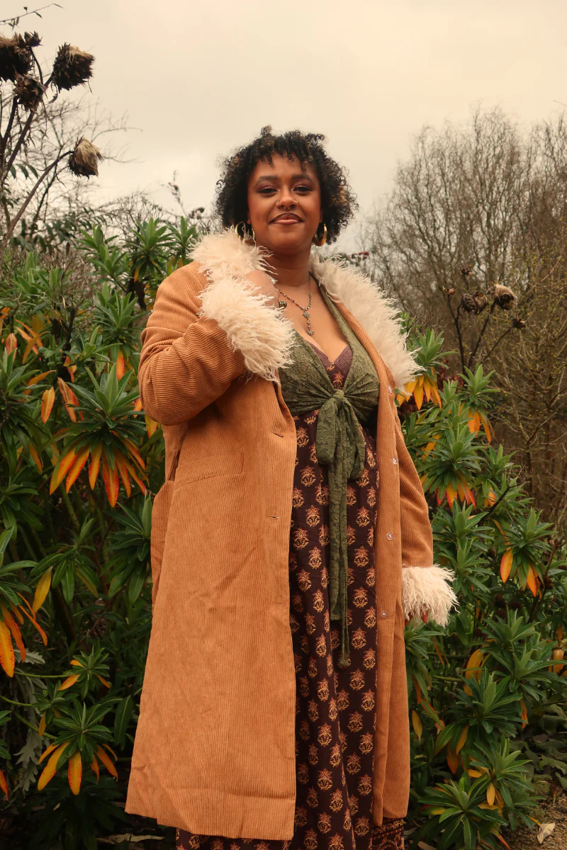 Janis Penny Lane Coat in Camel Brown Corduroy - Image 3