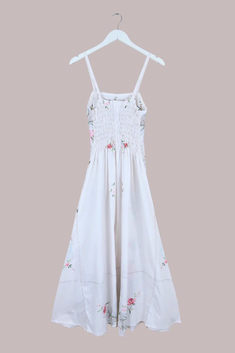 Juliet Vintage Tablecloth Maxi Dress in Garden at the Heart of the Labyrinth - Image 6