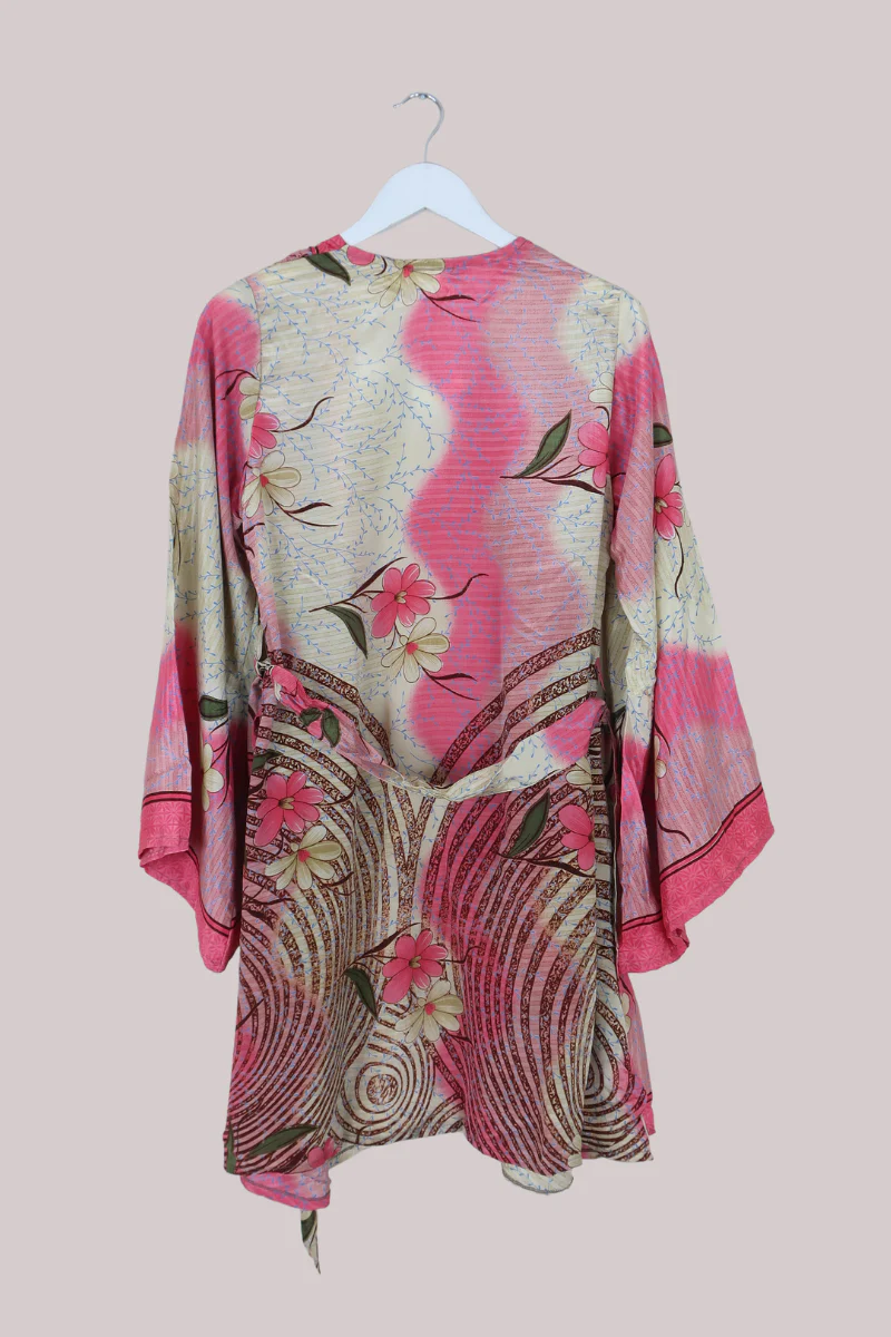Karina Vintage Sari Jacket - Cherry Blossom Pink - Size M/L - Image 4