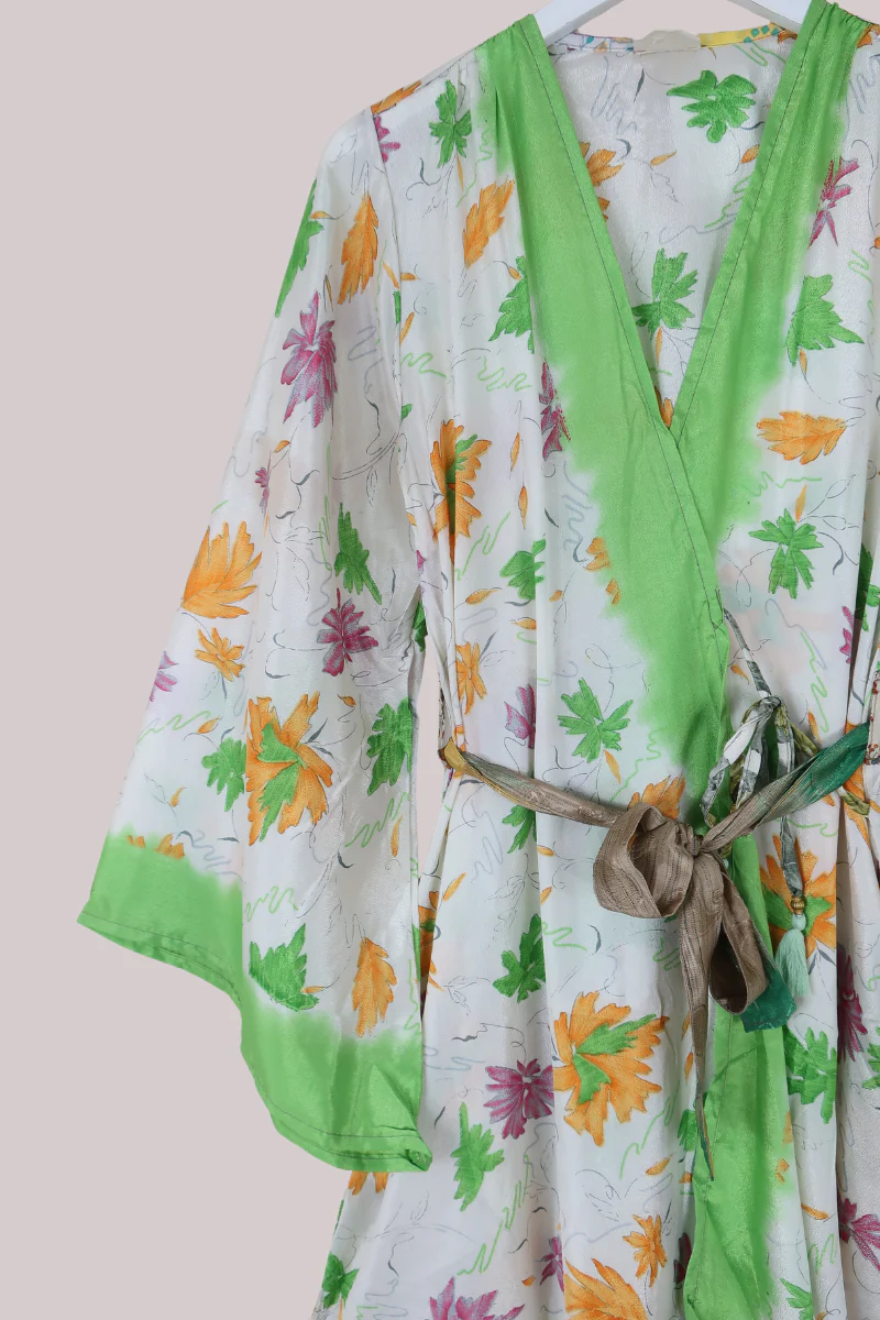 Karina Vintage Sari Jacket - Spring Whimsy - Size M/L - Image 2