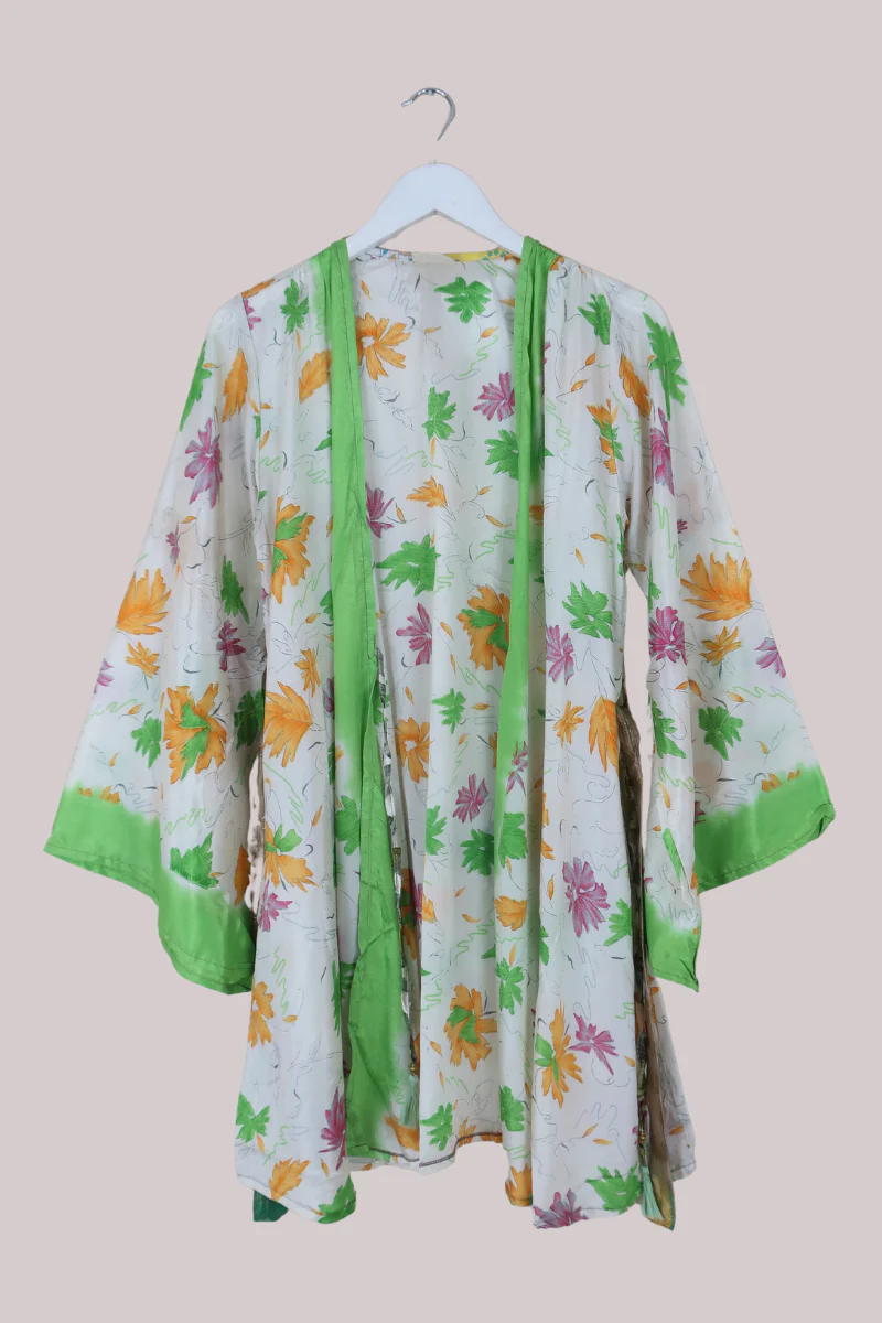Karina Vintage Sari Jacket - Spring Whimsy - Size M/L - Image 3