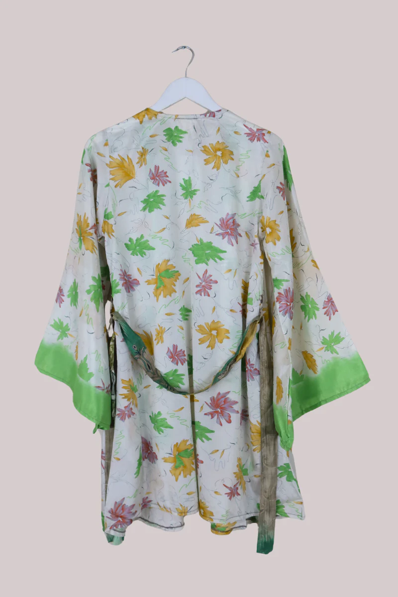 Karina Vintage Sari Jacket - Spring Whimsy - Size M/L - Image 4