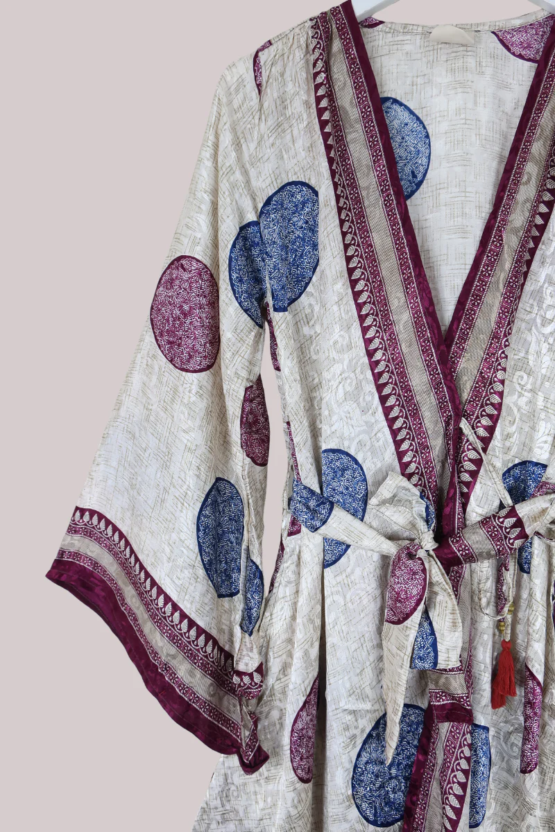 Karina Vintage Sari Jacket - Will-O-Wisp Shimmer - Size M/L - Image 2