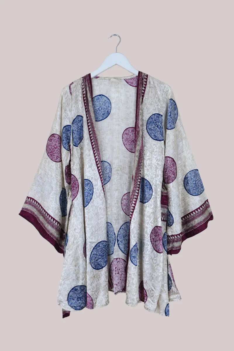 Karina Vintage Sari Jacket - Will-O-Wisp Shimmer - Size M/L - Image 3