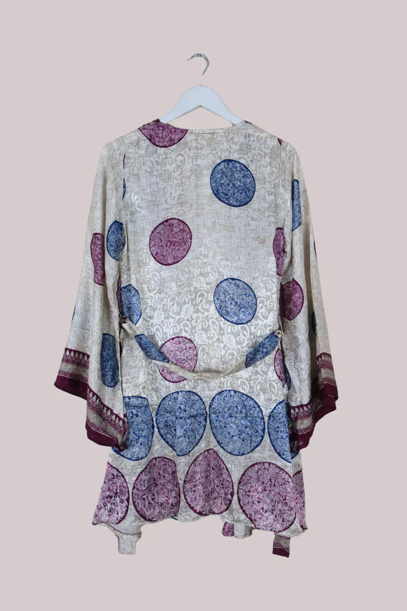 Karina Vintage Sari Jacket - Will-O-Wisp Shimmer - Size M/L - Image 4