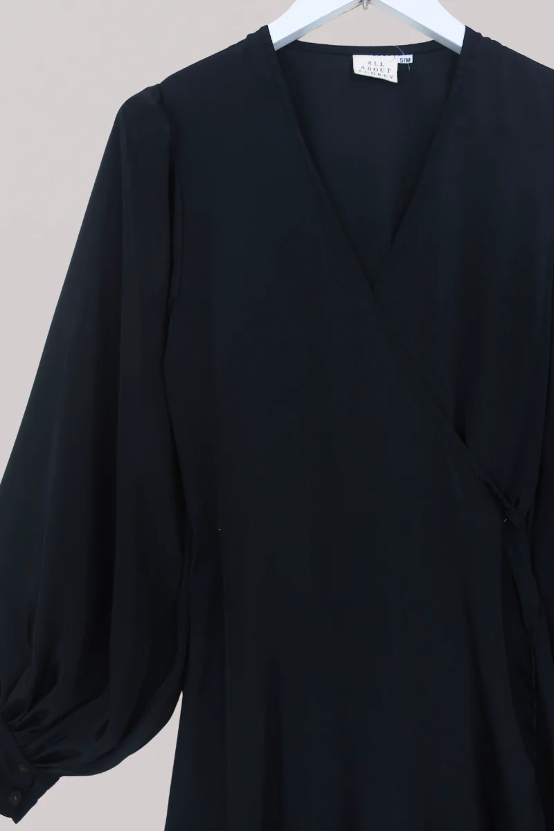 Khroma Lola Wrap Dress in Vampy Black - Image 4