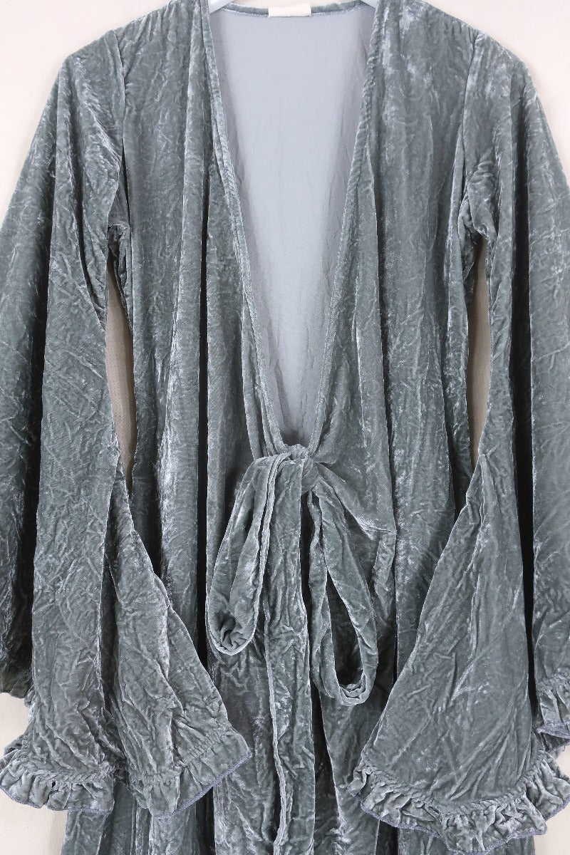 Khroma Venus Maxi Dress in Stardust Grey Crushed Velvet - Image 4