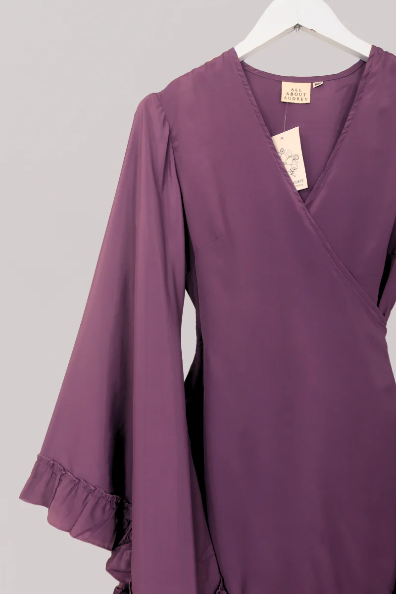 Khroma Venus Mini Wrap Dress in Lavender Purple - Image 3