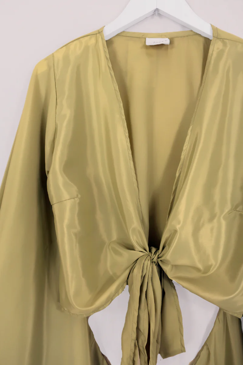 Khroma Venus Wrap Top in Caterpillar Green - Image 4