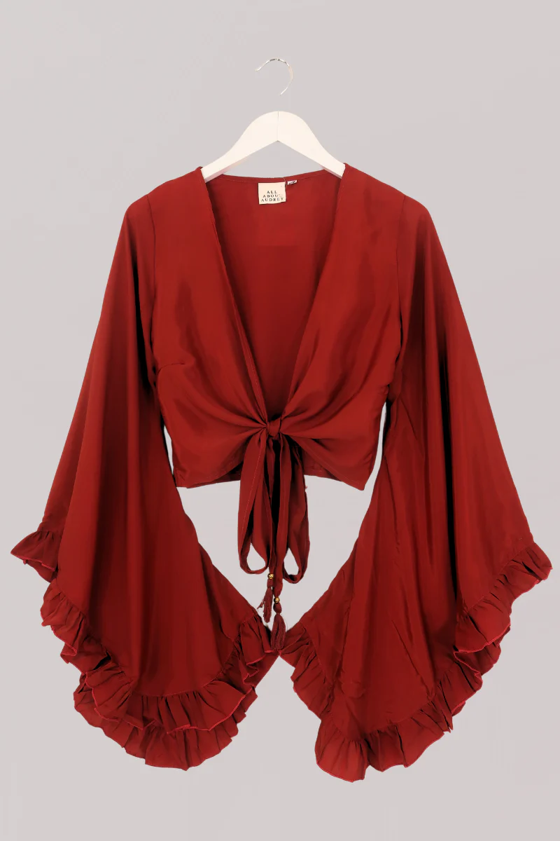 Khroma Venus Wrap Top in Chili Red - Image 2