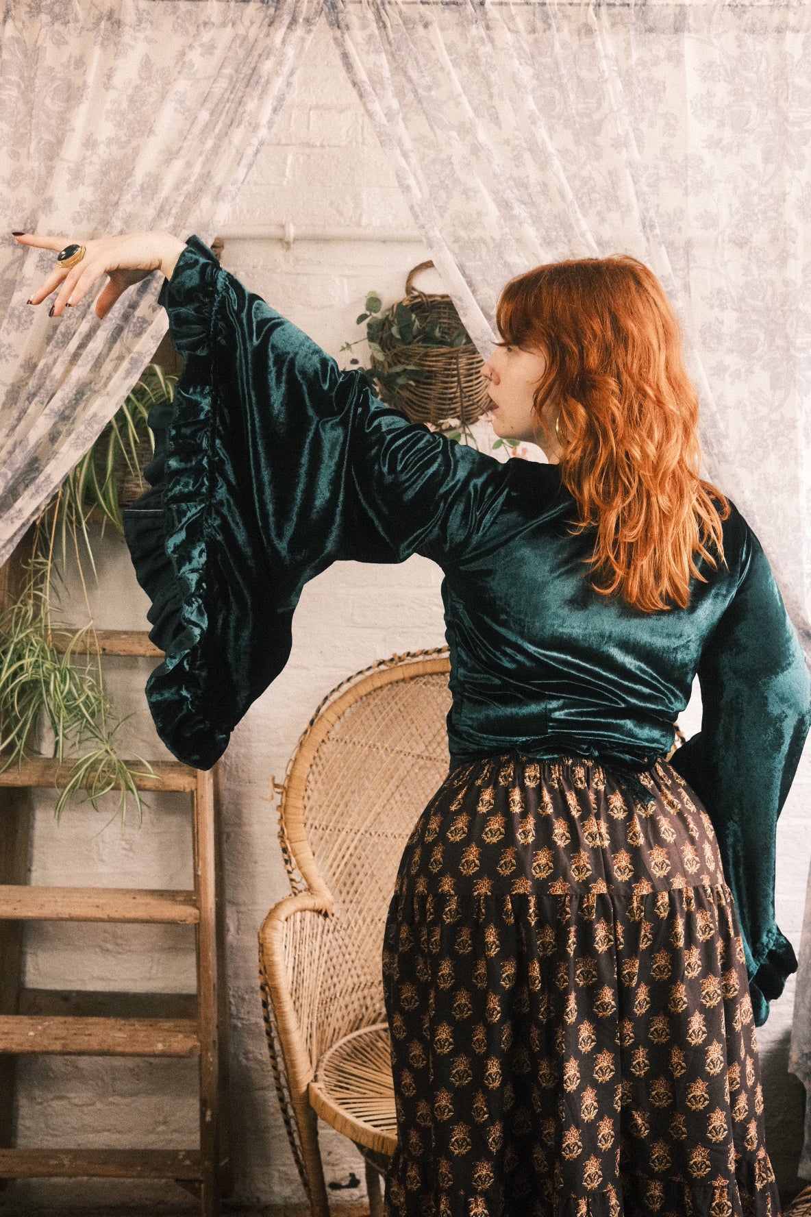 Khroma Venus Wrap Top in Diesel Green Ice Velvet - Image 3