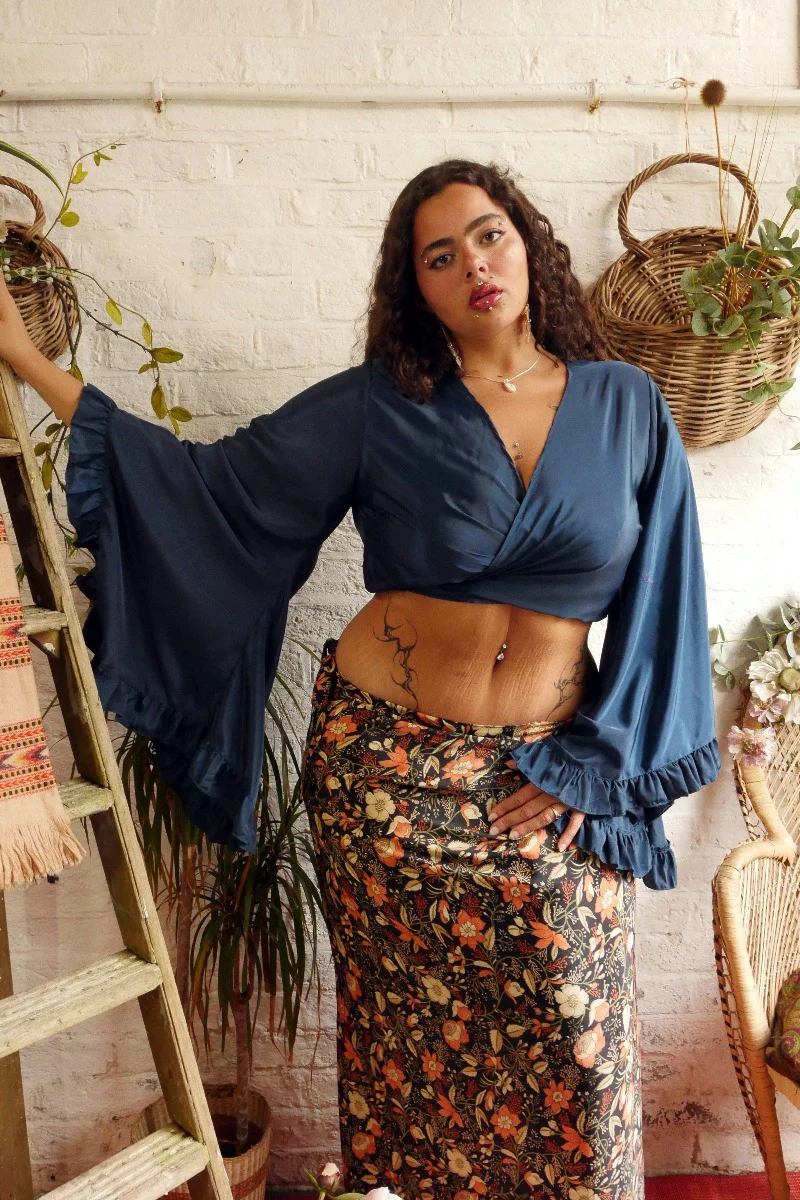 Khroma Venus Wrap Top in Dragonfly Blue