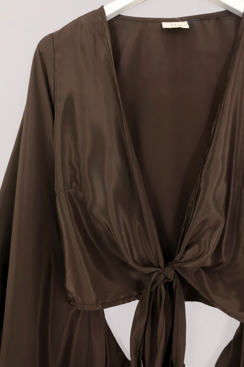 Khroma Venus Wrap Top in Hickory Moth Brown - Image 4