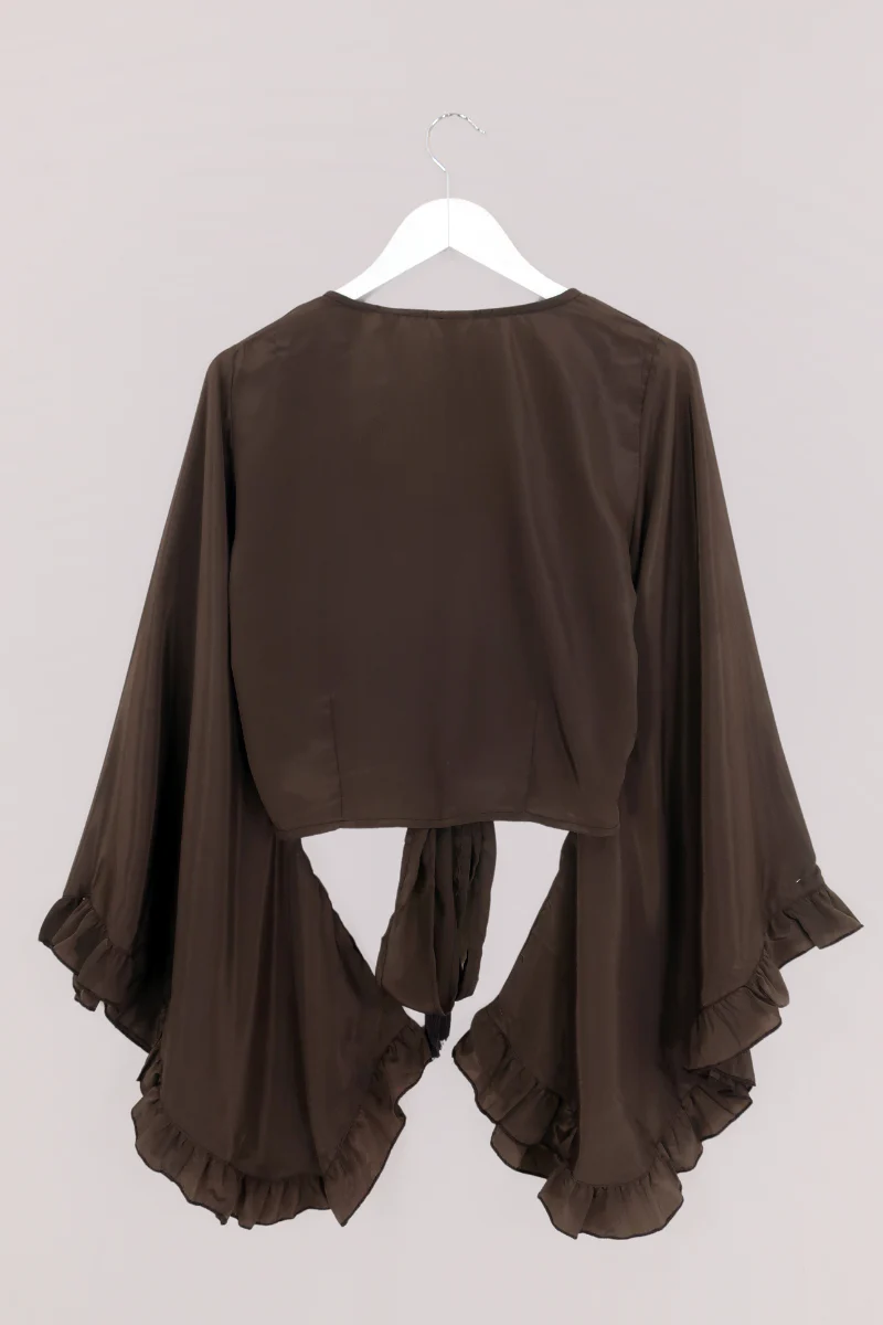 Khroma Venus Wrap Top in Hickory Moth Brown - Image 5