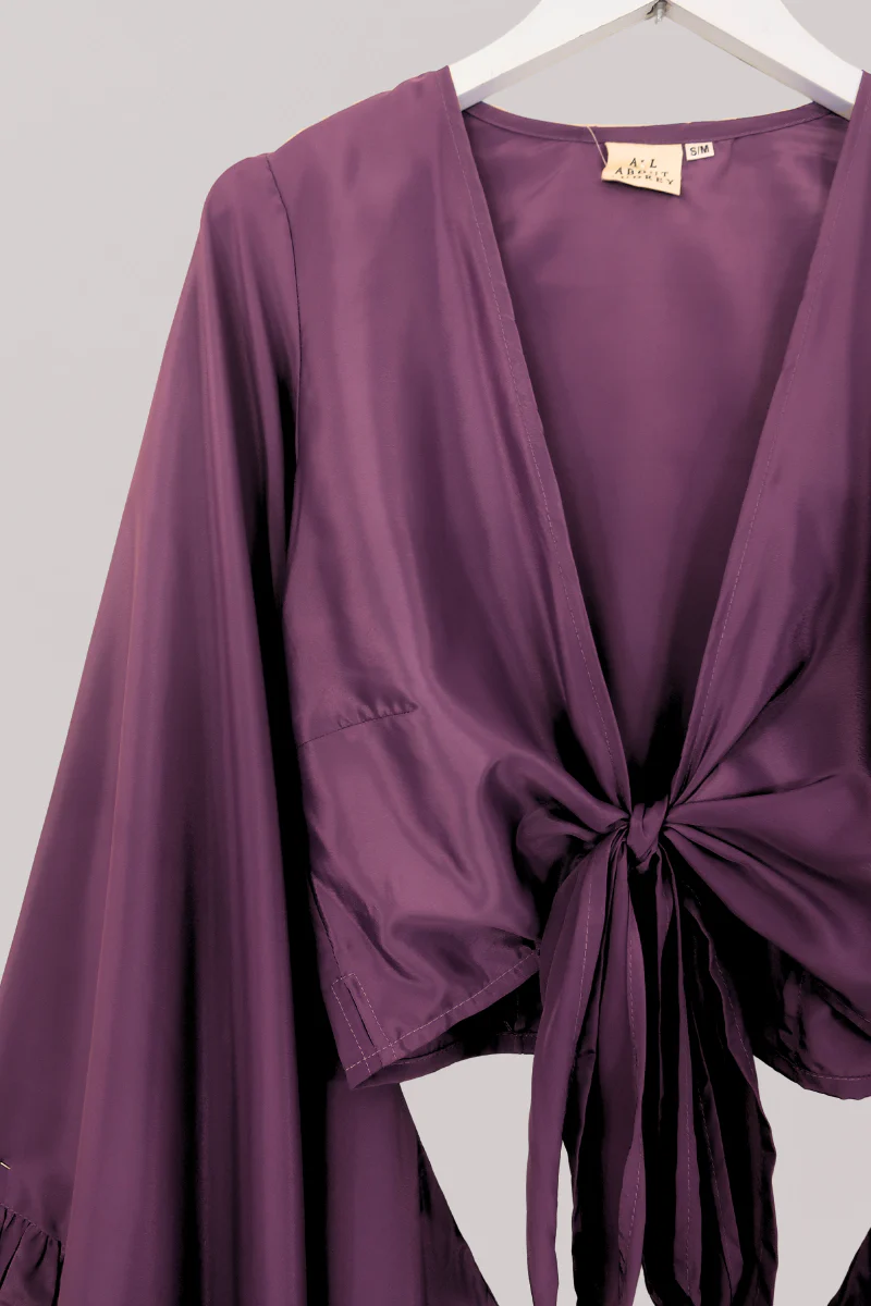 Khroma Venus Wrap Top in Lavender Purple - Image 3