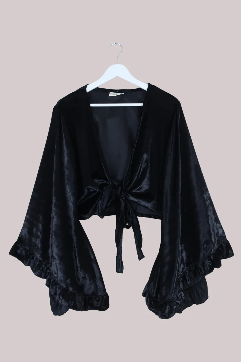 Khroma Venus Wrap Top in Opera Black Ice Velvet - Image 2
