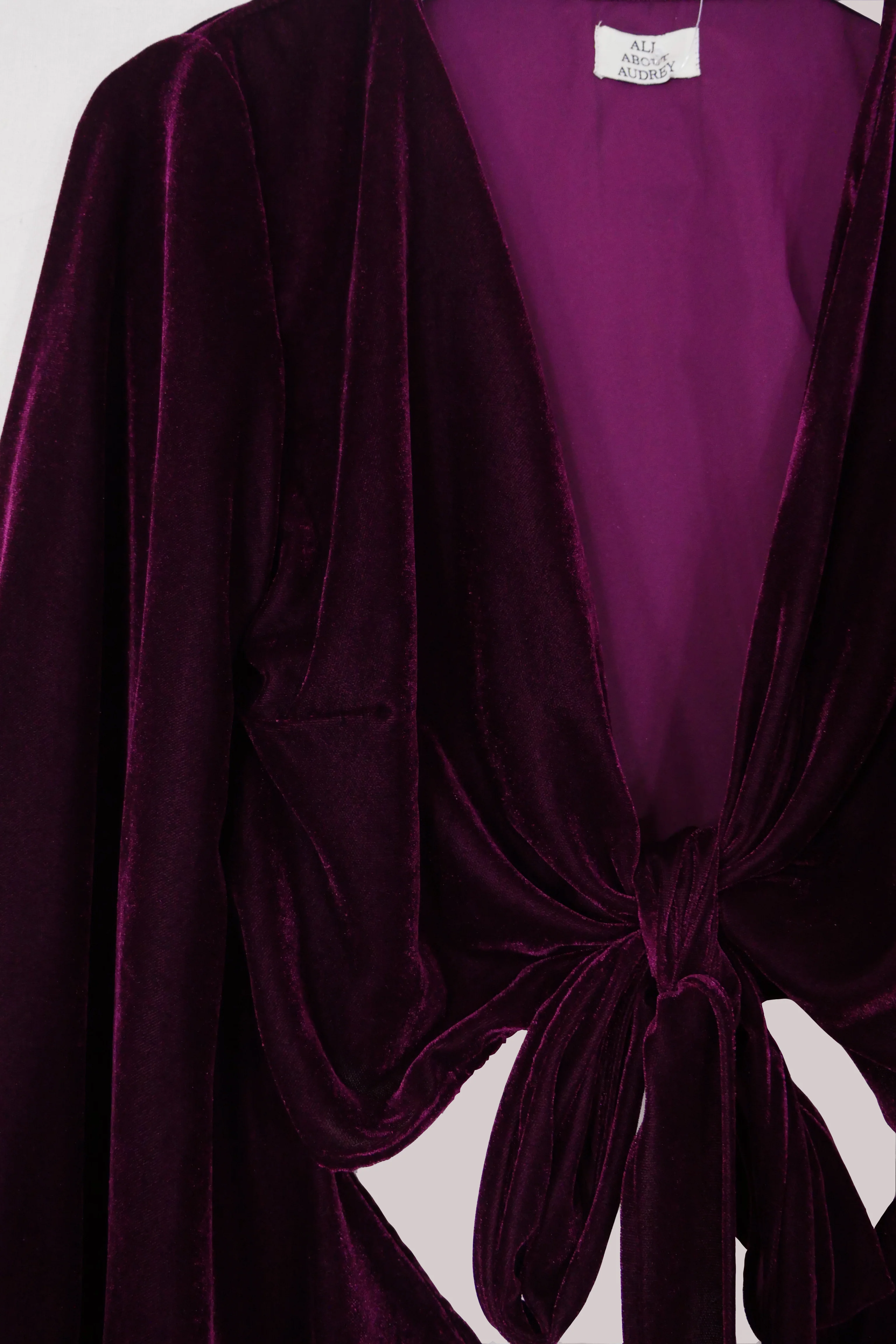 Khroma Venus Wrap Top in Plum Purple Velvet - Image 3