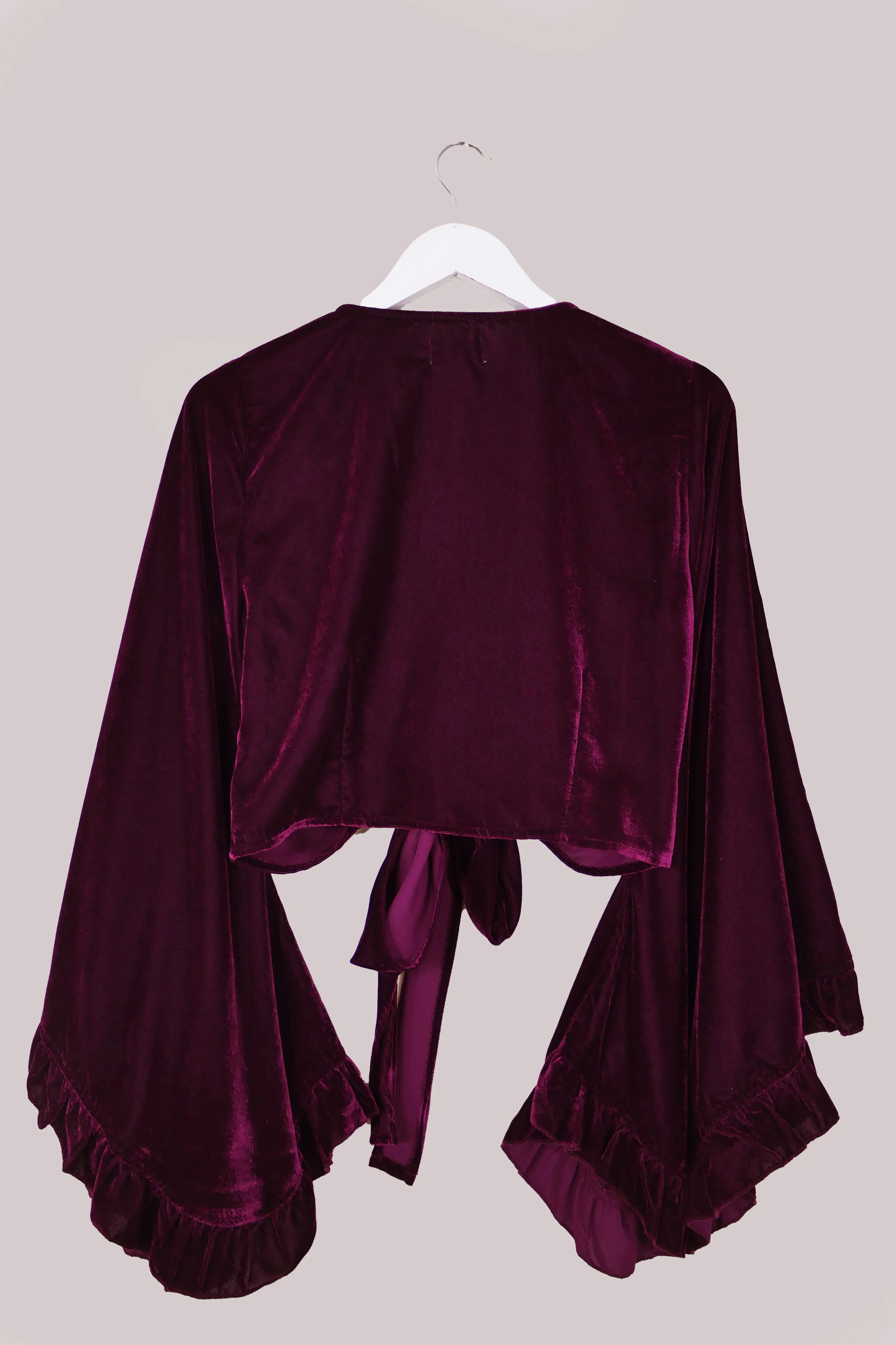 Khroma Venus Wrap Top in Plum Purple Velvet - Image 4