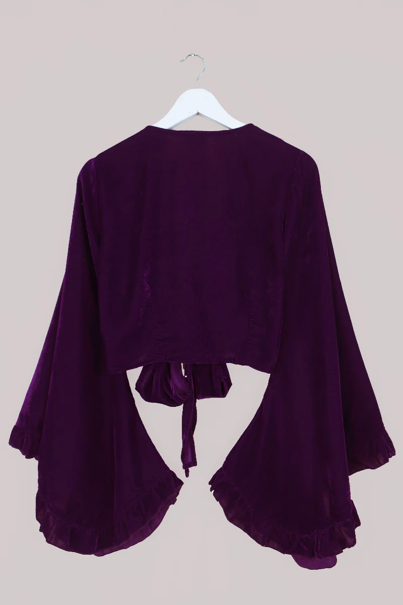 Khroma Venus Wrap Top in Purple Quartz Velvet - Image 3
