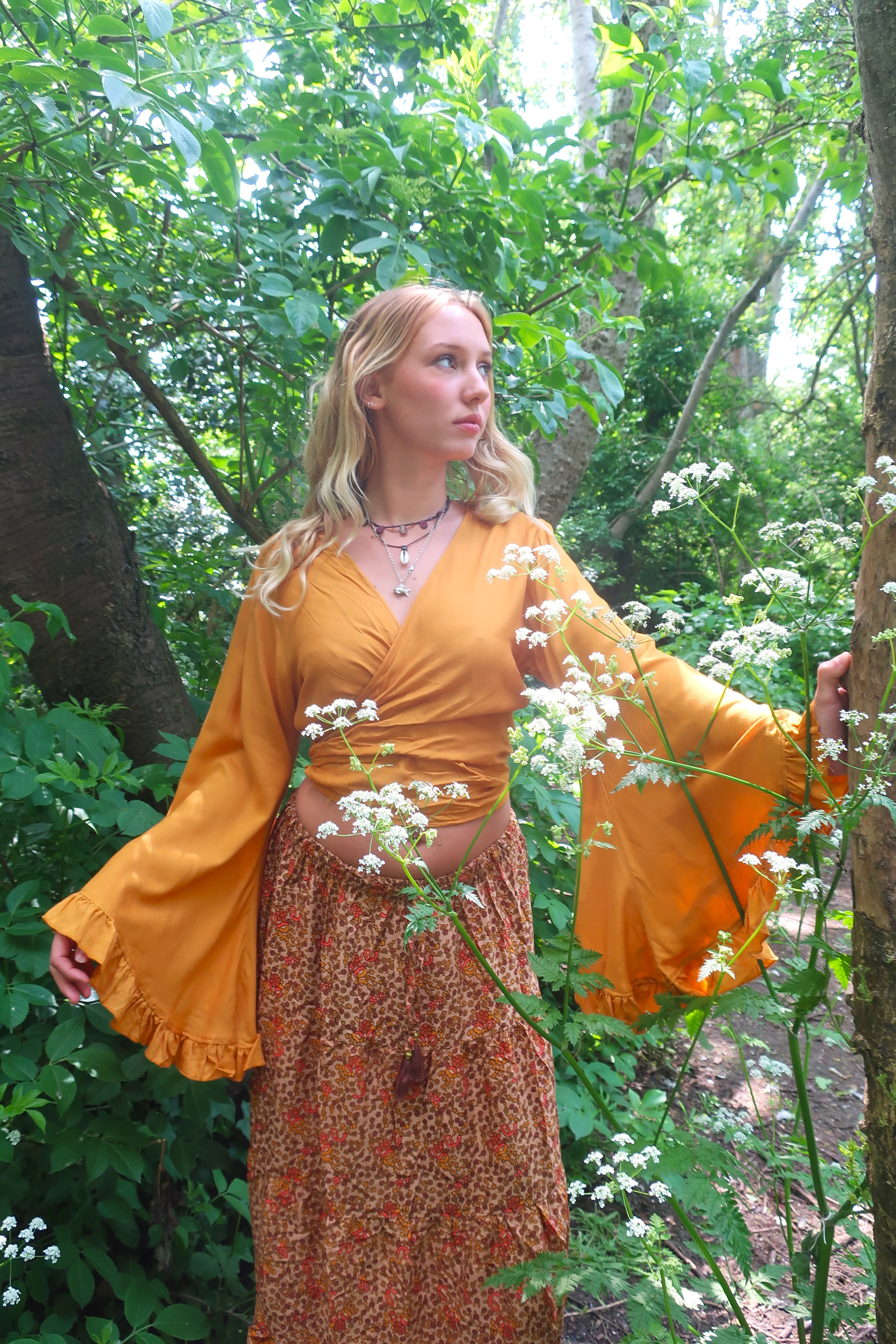 Khroma Venus Wrap Top in Mustard Yellow - Image 6