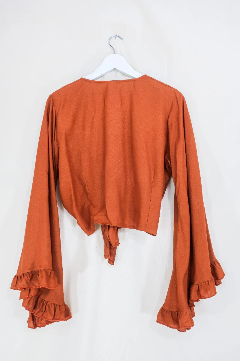 Khroma Venus Wrap Top in Red Clay - Image 4