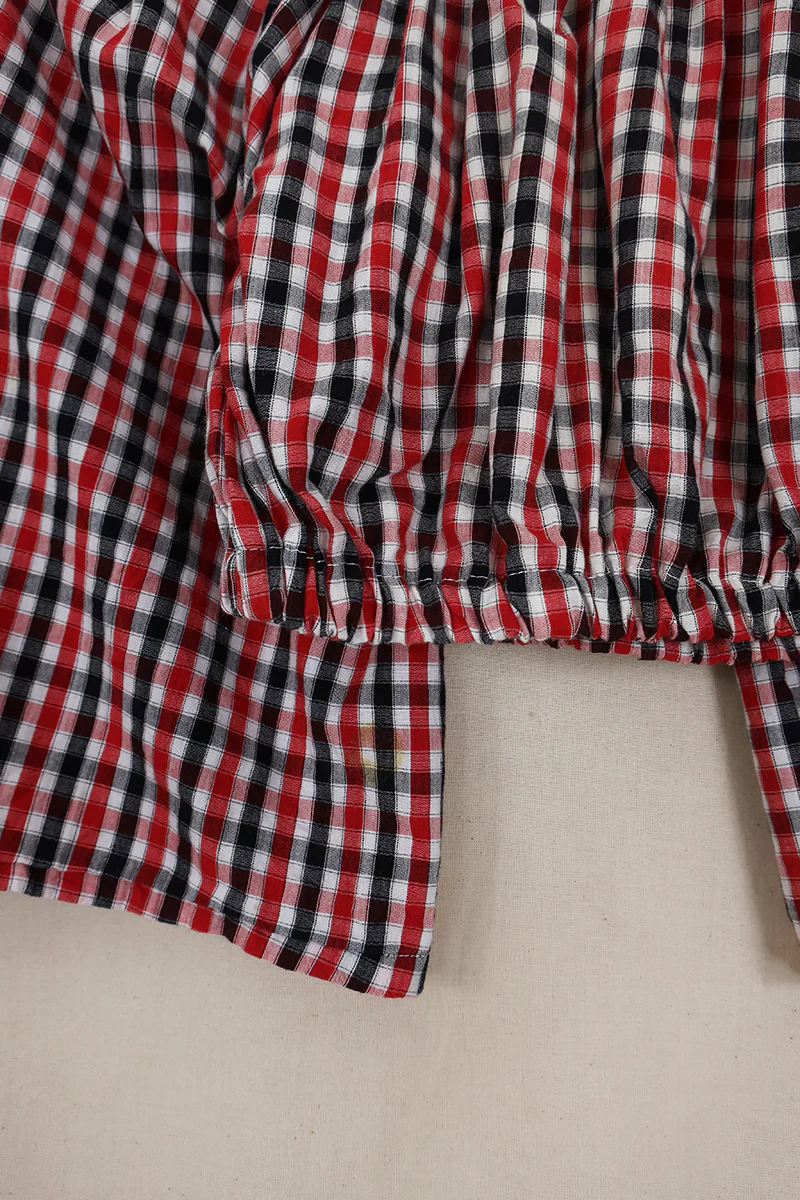 Kitty Reclaimed Crop Top in Jubilee Check - Free Size S - Image 4