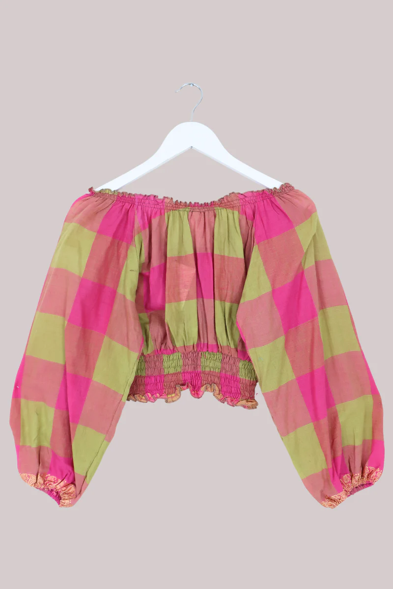 Libra Vintage Cotton Top - Fruit Salad Check - Size S/M - Image 3