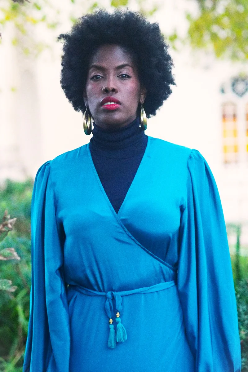 Khroma Lola Wrap Dress in Persian Teal - Image 4