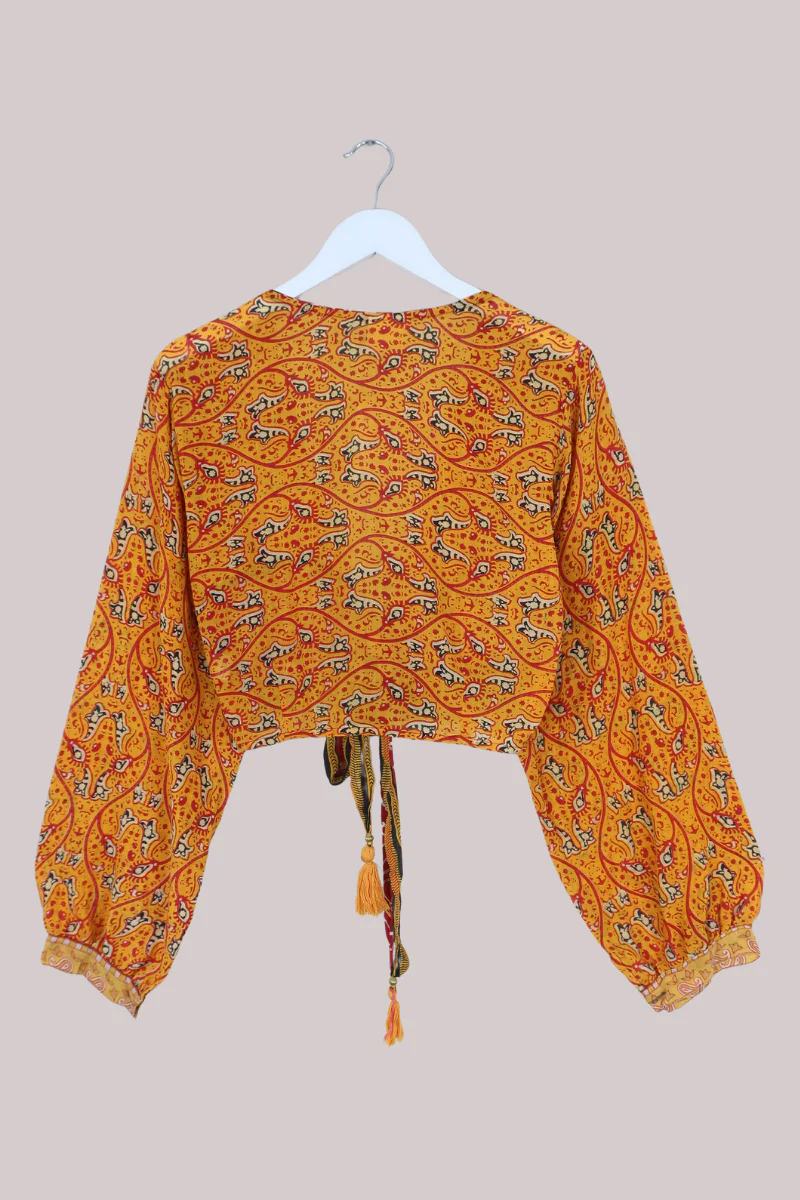 Lola Wrap Top in Chili & Turmeric - Size M/L - Image 3