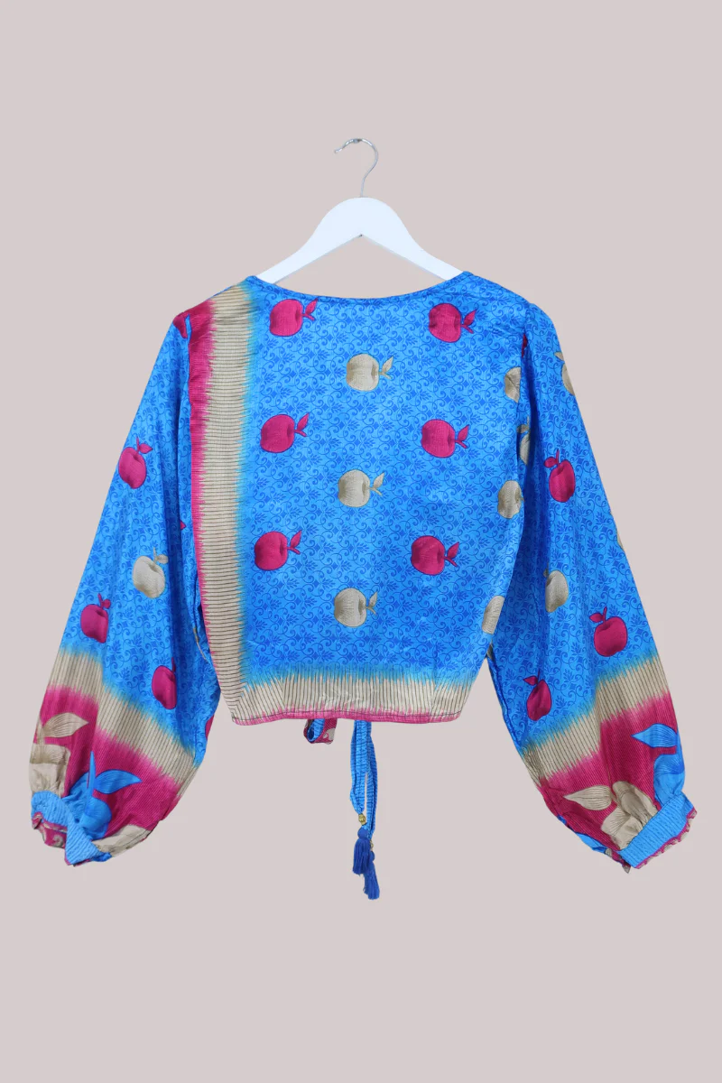 Lola Wrap Top in Falling Apples - Size S/M - Image 3